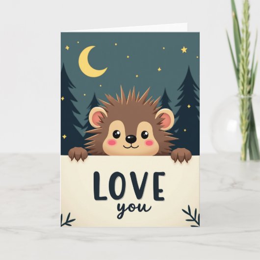 Spiky Hedgehog Love You Card カード (正面)