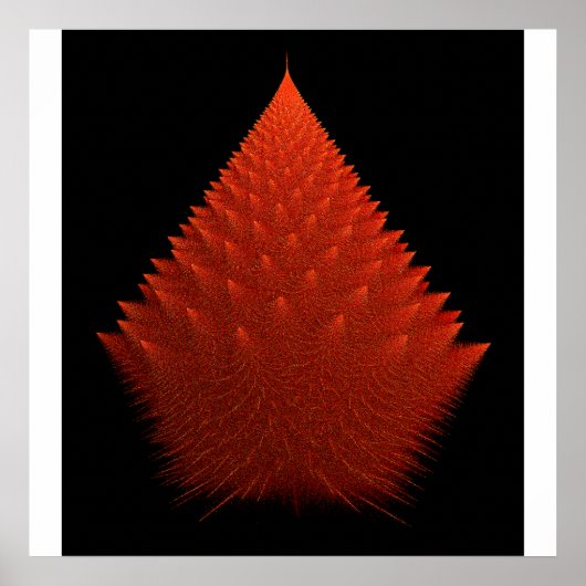 Spiky Red "Tree" Fractal With Spikes ポスター (正面)