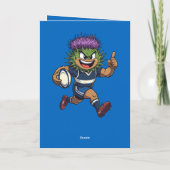 Spiky Sprint Scottish Thistle Rugby Mascot カード (裏面)
