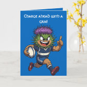 Spiky Sprint Scottish Thistle Rugby Mascot カード (黄色い花)