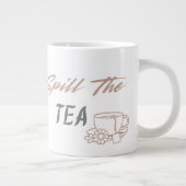 Spill the Tea Cute Aesthetic Birthday Gift for Her ジャンボコーヒーマグカップ (右)