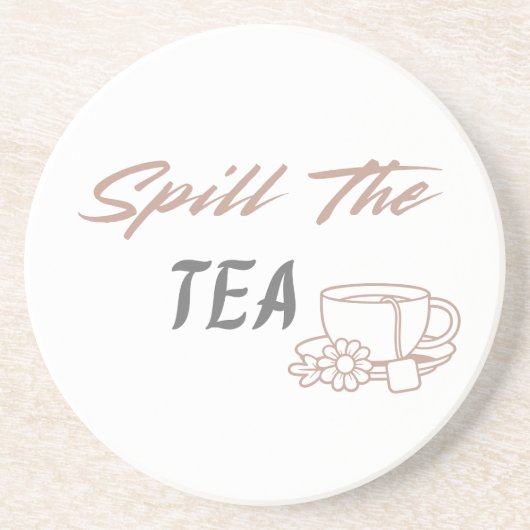 Spill the Tea Funny Tote Bag for Her コースター (正面)