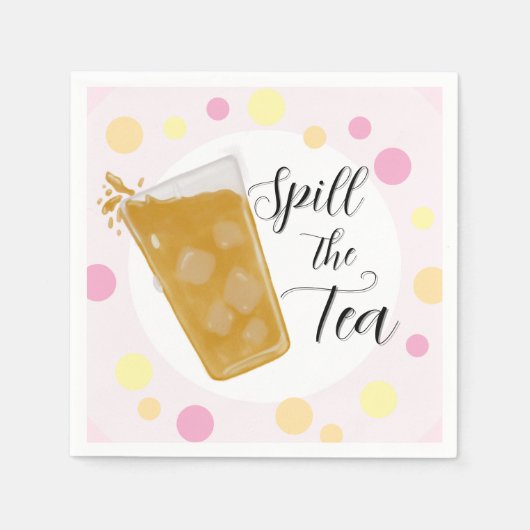 Spill the Tea Party Napkins スタンダードカクテルナプキン (正面)