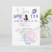 Spill the Tea with the Bride-to-be Bridal Shower 招待状 (スタンド正面)