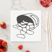 Spilled Beans Black and White Outline スタンダードランチョンナプキン (インサイチュ)