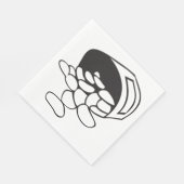 Spilled Beans Black and White Outline スタンダードランチョンナプキン (角)