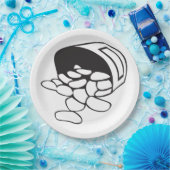 Spilled Beans Black and White Outline ペーパープレート (パーティー)