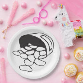 Spilled Beans Black and White Outline ペーパープレート (パーティー)