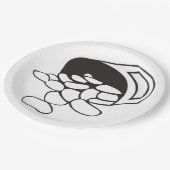 Spilled Beans Black and White Outline ペーパープレート (アングル)