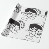 Spilled Beans Black and White Outline ラッピングペーパー (アンロールド)