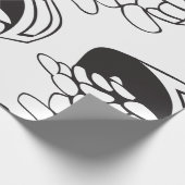 Spilled Beans Black and White Outline ラッピングペーパー (角)