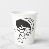 Spilled Beans Black and White Outline 紙コップ (正面)