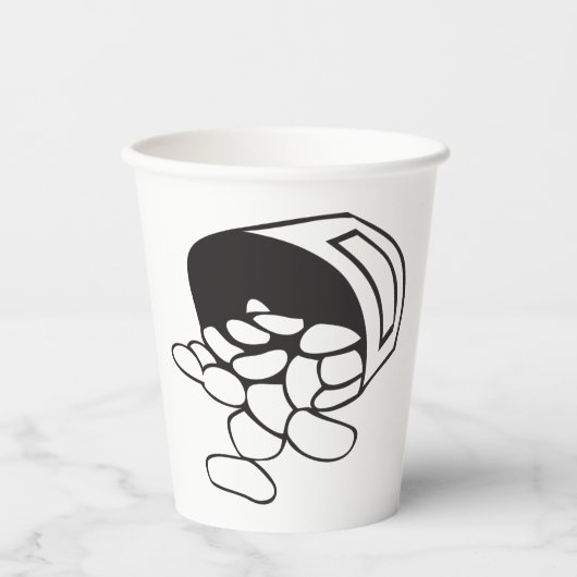 Spilled Beans Black and White Outline 紙コップ (正面)