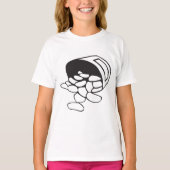 Spilled Beans Black and White Outline Tシャツ (正面)