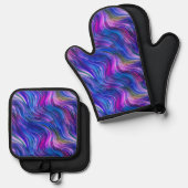 Spilled Ink Oven Mitt and Pot Holders 鍋つかみ&鍋敷きセット (正面/裏面)