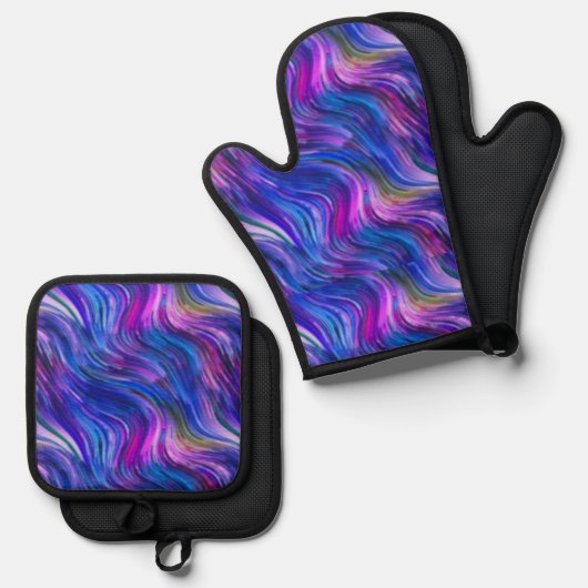 Spilled Ink Oven Mitt and Pot Holders 鍋つかみ&鍋敷きセット (正面/裏面)