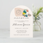 Spilled Tote FRESH OFF MARKET Arch Bridal Shower 招待状 (スタンド正面)