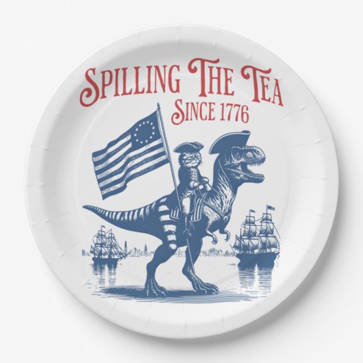 Spilling The Tea Since 1773 Cute Quote ペーパープレート (正面)