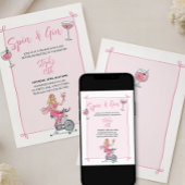 Spin and Gin Pink Class and Cocktail Party 招待状