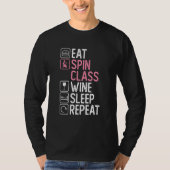 Spin Class Workout Wine  Indoor Cycling Gym Spin C Tシャツ (正面)