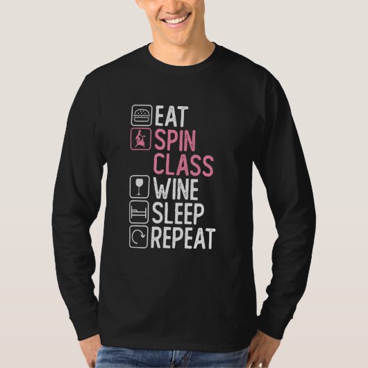 Spin Class Workout Wine  Indoor Cycling Gym Spin C Tシャツ (正面)