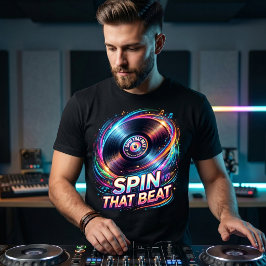 Spin That Beat | カラフルなDJレコード音楽 トライブレンドTシャツ