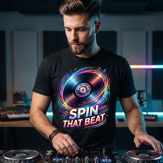 Spin That Beat | カラフルなDJレコード音楽 トライブレンドTシャツ
