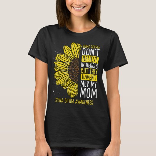Spina Bifida Awareness Ribbon Mom Warrior Tシャツ (正面)