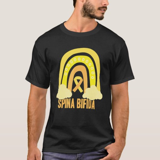 Spina Bifida Awareness Yellow Ribbon For Men Women Tシャツ (正面)