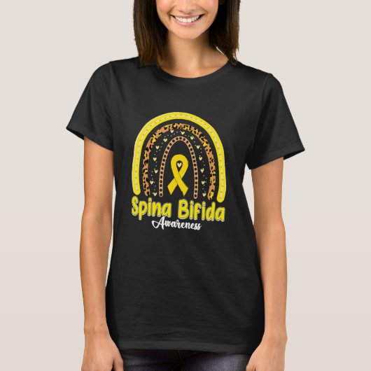 Spina Bifida Awareness Yellow Ribbon For Men Women Tシャツ (正面)