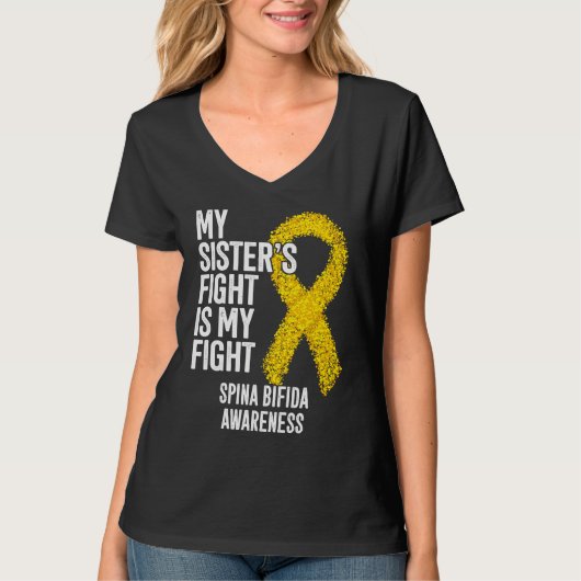 Spina Bifida My Sister's Fight Is My Fight Spina B Tシャツ (正面)