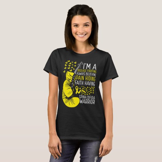 Spina Bifida Warrior Awareness Ribbon Disease Tシャツ (正面フル)