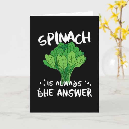 Spinach Is Always The Answer Vegan カード (黄色い花)