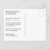 Spinal Column Anatomical Chiropractic Reactivation ポストカード (裏面)