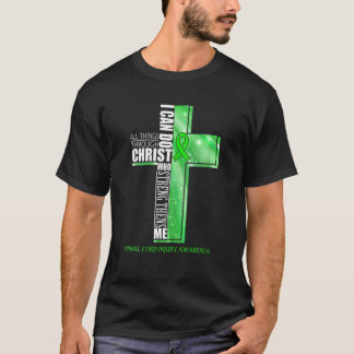 Spinal Cord Injury Awareness Christian Cross Ribbo Tシャツ