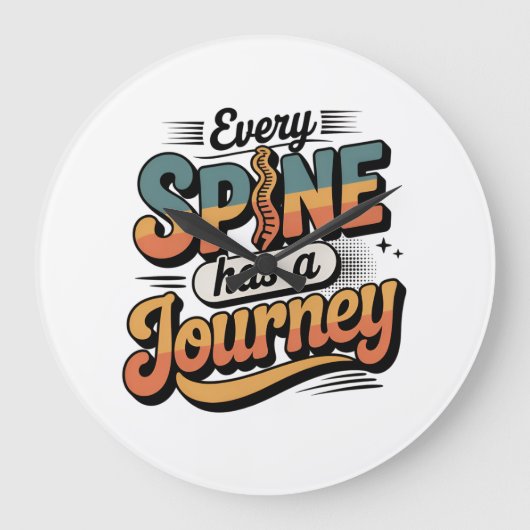 Spine Care Journey and Body Alignment ラージ壁時計 (正面)