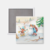 Spinne Sonja und Marienkäfer Kai im Januar マグネット (正面/裏面)