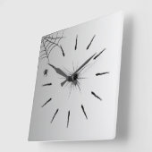 Spinnenweben Wanduhr Elegantes Weiß Schwarz Design スクエア壁時計 (傾斜)