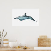 Spinner Dolphin realistic illustration Print ポスター (キッチン)