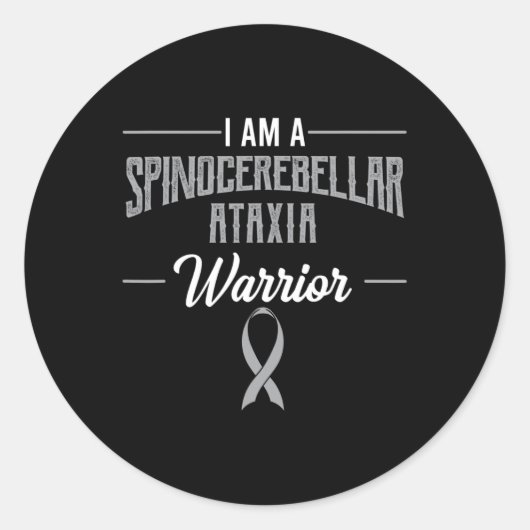 Spinocerebellar Ataxia Warrior Awareness Ribbon Sc ラウンドシール (正面)