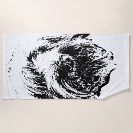 Spinone Beach Towel – Ink Dog Head Portrait ビーチタオル