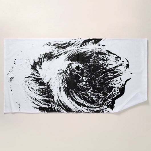 Spinone Beach Towel – Ink Dog Head Portrait ビーチタオル (正面)