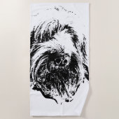 Spinone Beach Towel – Ink Dog Head Portrait ビーチタオル (正面)