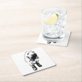 Spinone Dog Coaster – Wiry Standing Design スクエアペーパーコースター (インサイチュ)