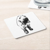 Spinone Dog Coaster – Wiry Standing Design スクエアペーパーコースター (アングル)