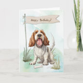Spinone Italiano Dog Breed Under Birthday Sign カード (正面)
