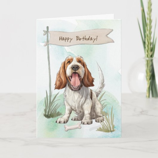 Spinone Italiano Dog Breed Under Birthday Sign カード (正面)