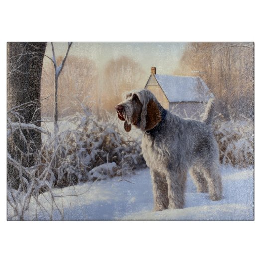 Spinone Italiano Let It Snow クリスマス カッティングボード (正面)