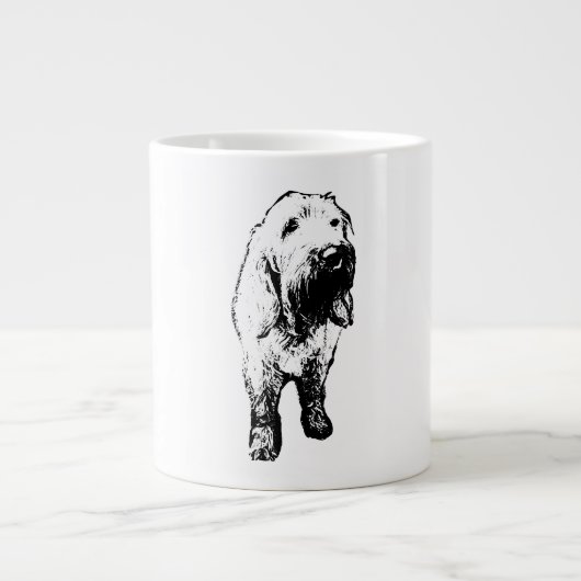 Spinone Italiano Mug – Standing Ink Dog Art ジャンボコーヒーマグカップ (正面)