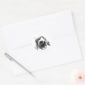 Spinone Italiano Sticker – Minimalist Dog Face ラウンドシール (封筒)